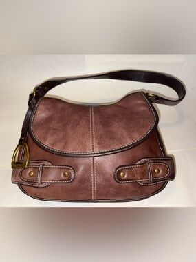 Classic Chsps 2-tone, Brown Leather Saddle Bag - Women
